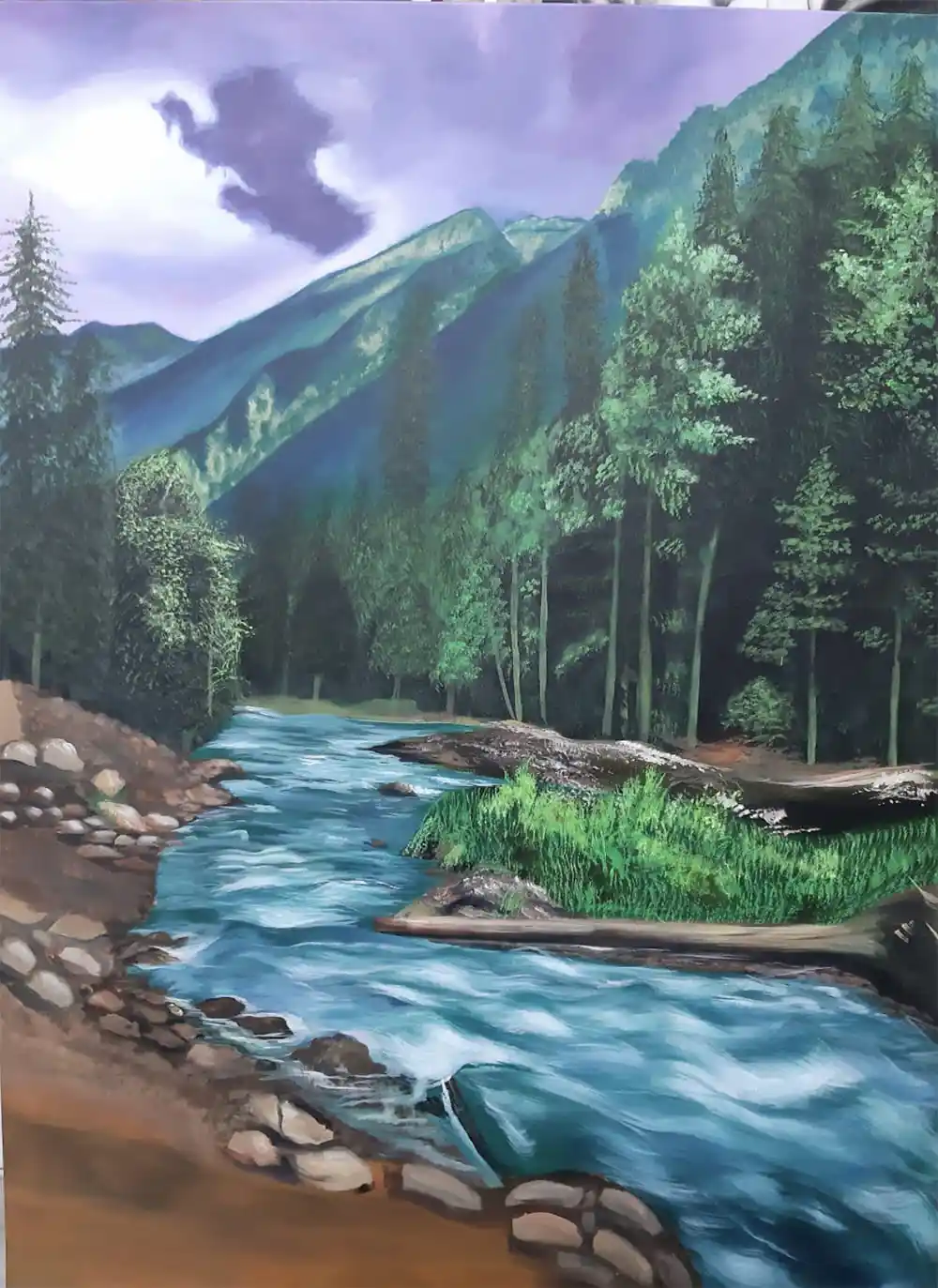 Nature's Melody, Oil painting, Nature, Home decor, Wall decor, Artwork, Handpainted, Art, Painting, VistaPallette